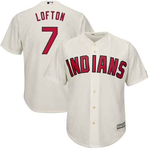 Indians #7 Kenny Lofton Cream Alternate Stitched Youth MLB Jersey - Click Image to Close
